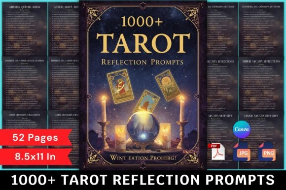 1000+ Tarot Reflection Prompts Planner