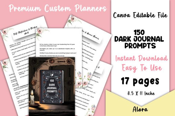 150 Dark Journal Prompts KDP Interiors