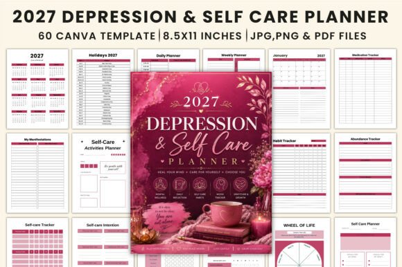 2027 Depression & Self-Care Planner KDP