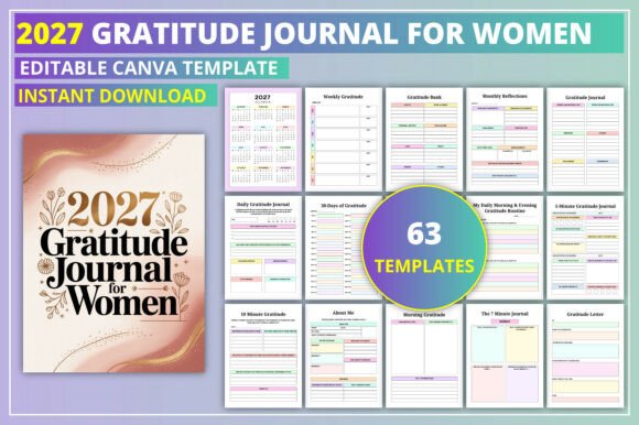 2027 Gratitude Journal for Women