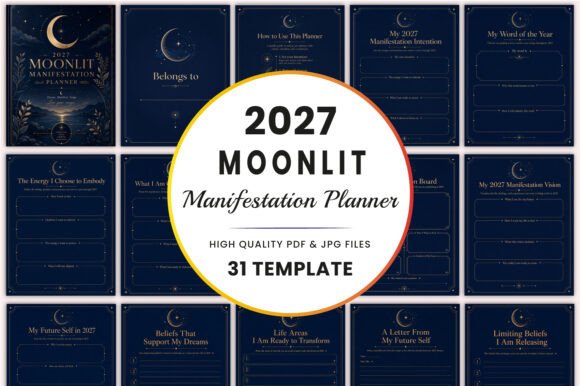 2027 Moonlit Manifestation Planner KDP