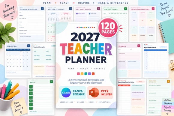 2027 Teacher Planner 120 Pages