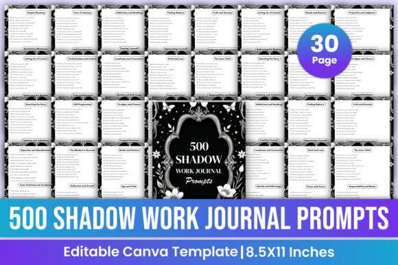500 Shadow Work Journal Prompts Canva