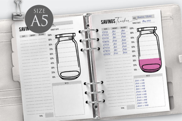 A5 Printable Savings Tracker