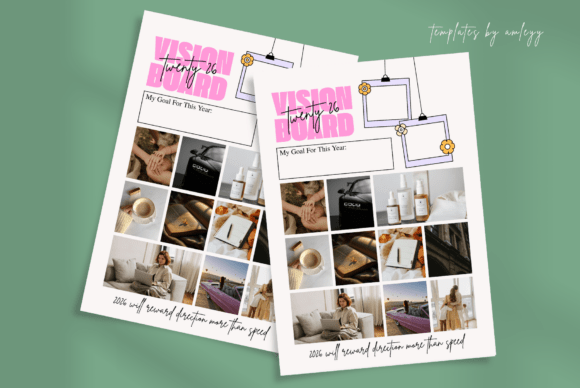 Aesthetic Vision Board Template Canva