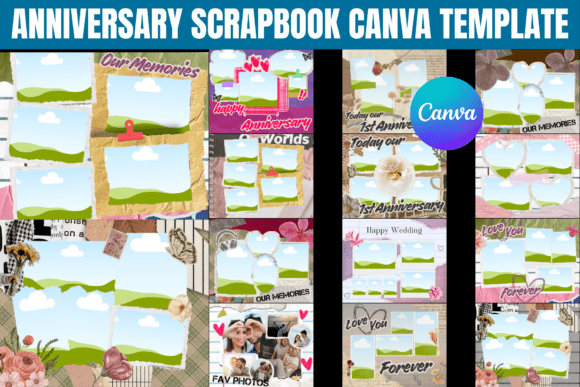 Anniversary Scrapbook Canva Template
