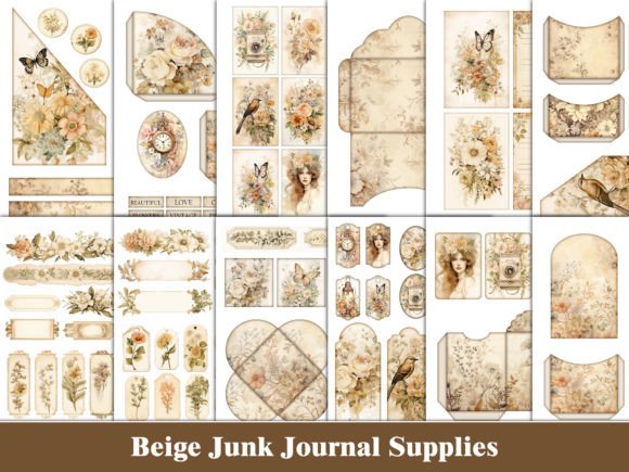 Boho Junk Journal Kit Beige Scrapbook