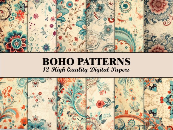Boho Scrapbook Paper