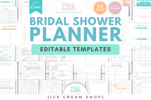 Bridal Shower Planner Canva Templates