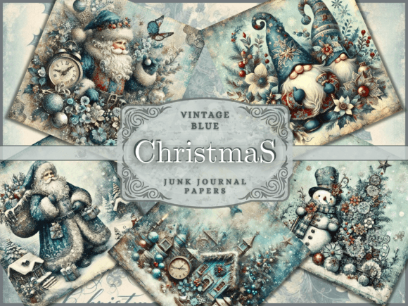Christmas Backgrounds Junk Journal Kit