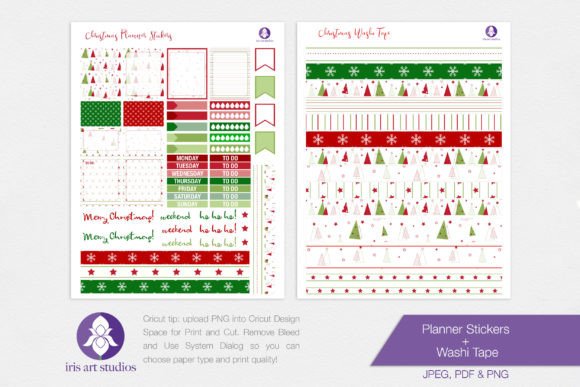 Christmas Planner Stickers & Washi Tape