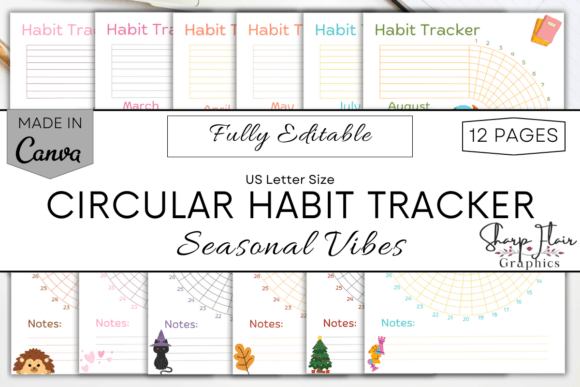 Circular Habit Tracker | Seasonal Vibes