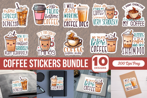 Coffee Printable Stickers Bundle