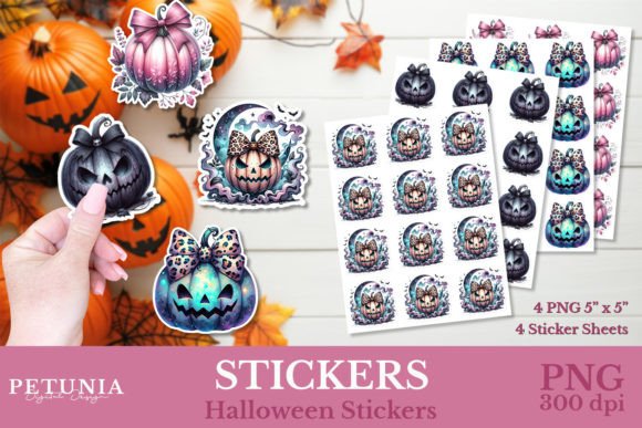 Coquette Pumpkin Halloween Stickers