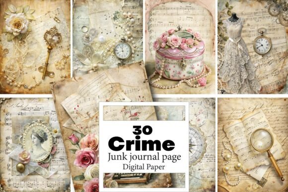 Crime Junk Journal Pages