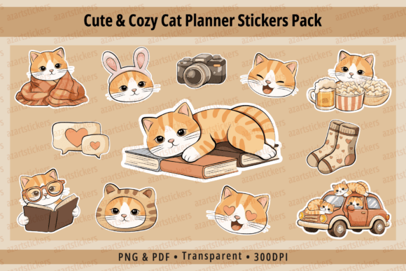 Cute & Cozy Cat Planner Stickers