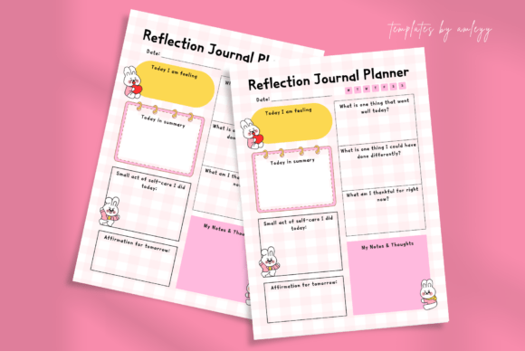 Cute Reflection Journal Planner Template