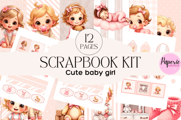 Cute Baby Girl Scrapbook Kit