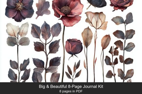 Dark Floral Junk Journal Kit