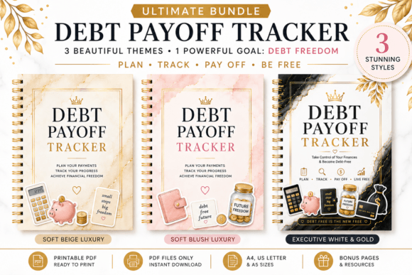 Debt Payoff Tracker Bundle 3 Color
