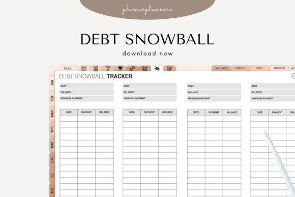 Debt Snowball Tracker Printable and Digital