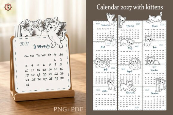 Desk Calendar Kittens 2027