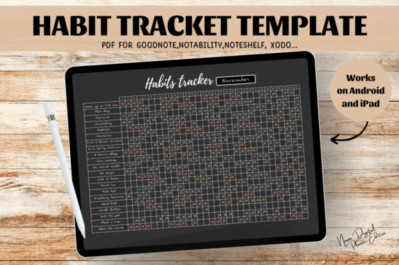 Digital Habit Tracker, GoodNotes Template