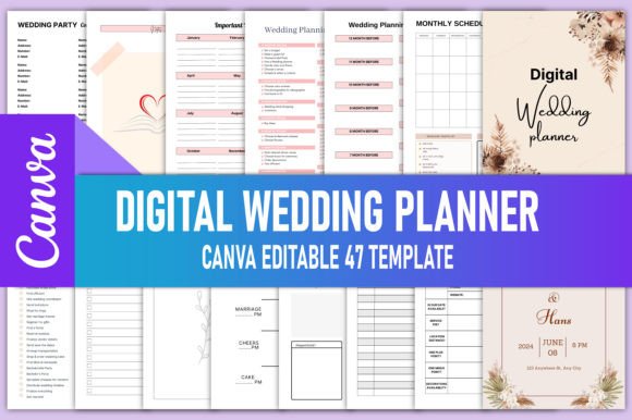 Digital Wedding Planner Canva KDP