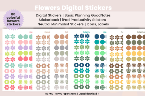 Digital Flower Stickers
