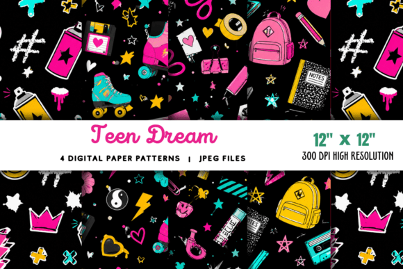 Dreamy Teen Scrapbook Paper
