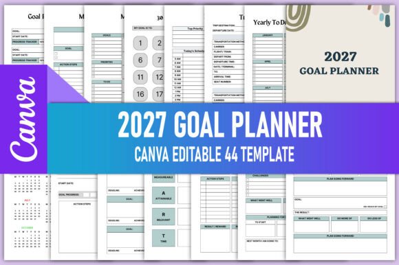 Editable 2027 Goal Planner KDP Interiors