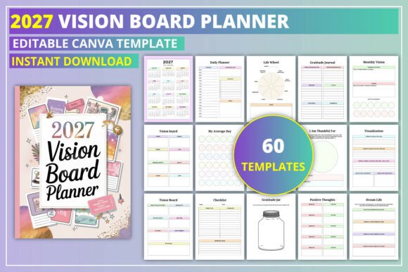Editable 2027 Vision Board Planner