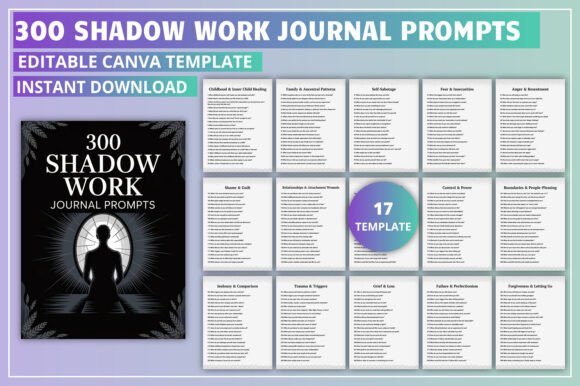 Editable 300 Shadow Work Journal Prompts