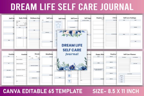 Editable Dream Life Self Care Journal