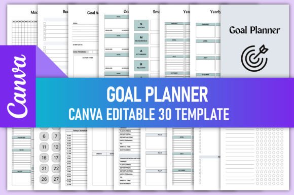 Editable Goal Planner Canva KDP Interior