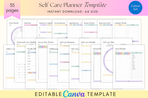 Editable Self-Care Planner Template