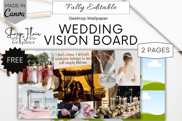 Editable Wedding Vision Board | Canva