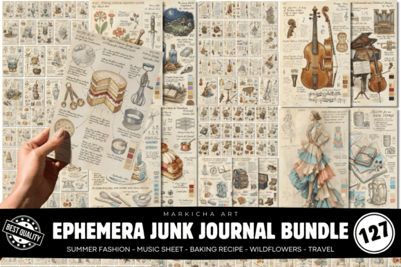 Ephemera Junk Journal Pages Bundle