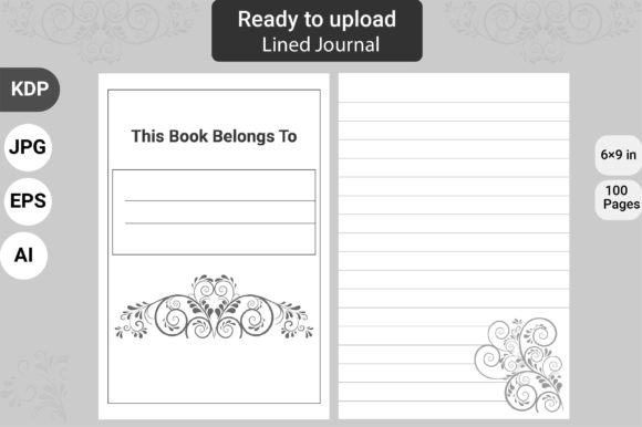 Floral Lined Journal KDP Interior