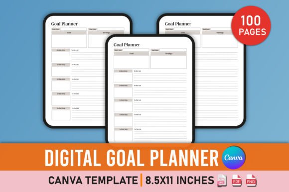 Free Digital Goal Planner Canva Interior