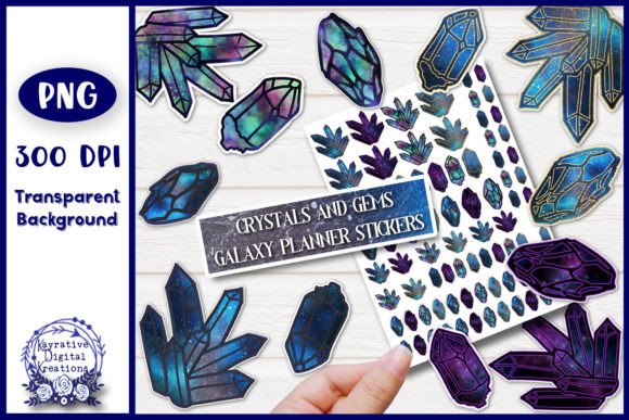 Galaxy Crystals Witchy Planner Stickers
