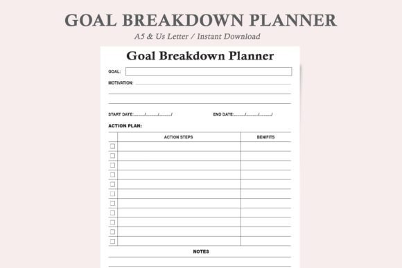 Goal Breakdown Planner, Goal Planner
