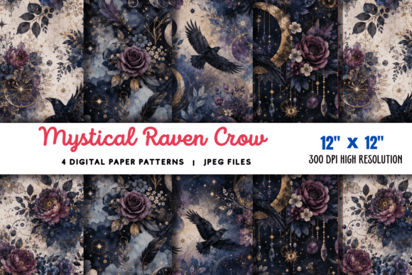 Gothic Crow Scrapbook Paper