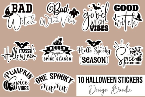 Halloween Stickers Design Bundle