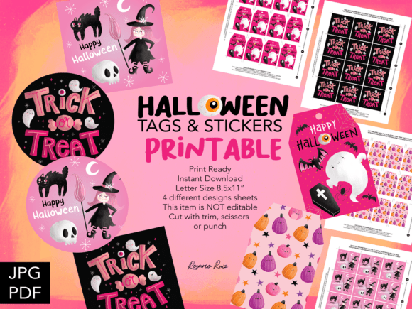 Halloween Stickers & Tags Printables