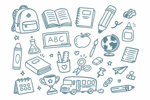 Hand Drawn Back to School Doodle Element