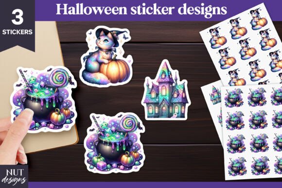 Holographic Black Cat Haunted Castle