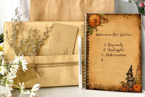 Junk Journal Diary Pages RetroHalloween