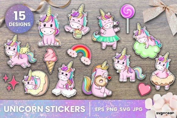 Kawaii Unicorn Printable Stickers Cricut
