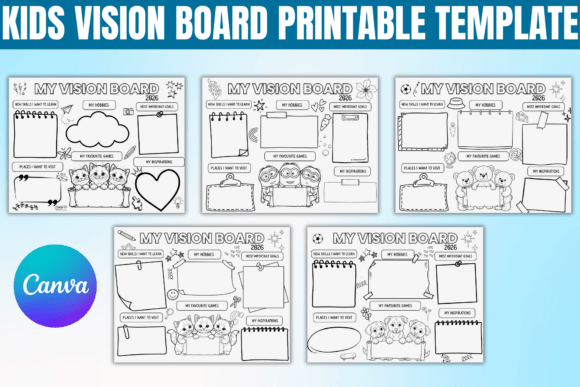 Kids Vision Board Printable Template